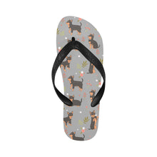 Load image into Gallery viewer, Flower Garden Black and Tan Chihuahua Unisex Slippers-Footwear-Accessories, Chihuahua, Dog Mom Gifts, Slippers-27