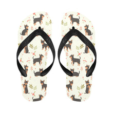 Load image into Gallery viewer, Flower Garden Black and Tan Chihuahua Unisex Slippers-Footwear-Accessories, Chihuahua, Dog Mom Gifts, Slippers-3