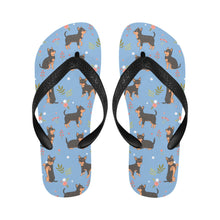 Load image into Gallery viewer, Flower Garden Black and Tan Chihuahua Unisex Slippers-Footwear-Accessories, Chihuahua, Dog Mom Gifts, Slippers-4