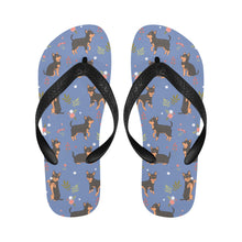 Load image into Gallery viewer, Flower Garden Black and Tan Chihuahua Unisex Slippers-Footwear-Accessories, Chihuahua, Dog Mom Gifts, Slippers-5