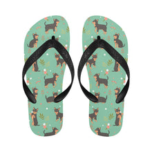 Load image into Gallery viewer, Flower Garden Black and Tan Chihuahua Unisex Slippers-Footwear-Accessories, Chihuahua, Dog Mom Gifts, Slippers-6