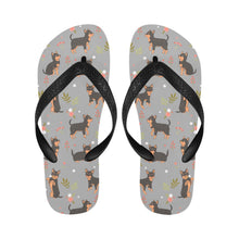 Load image into Gallery viewer, Flower Garden Black and Tan Chihuahua Unisex Slippers-Footwear-Accessories, Chihuahua, Dog Mom Gifts, Slippers-8