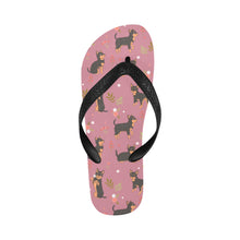 Load image into Gallery viewer, Flower Garden Black and Tan Chihuahua Unisex Slippers-Footwear-Accessories, Chihuahua, Dog Mom Gifts, Slippers-Dusty Pink-S-16