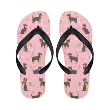 Load image into Gallery viewer, Flower Garden Black and Tan Chihuahua Unisex Slippers-Footwear-Accessories, Chihuahua, Dog Mom Gifts, Slippers-1
