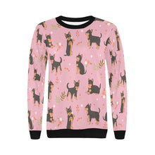 Load image into Gallery viewer, Flower Garden Black and Tan Chihuahua Women&#39;s Sweatshirt-Apparel-Apparel, Chihuahua, Sweatshirt-11