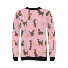 Load image into Gallery viewer, Flower Garden Black and Tan Chihuahua Women&#39;s Sweatshirt-Apparel-Apparel, Chihuahua, Sweatshirt-8