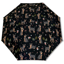 Load image into Gallery viewer, Flower Garden Black Chihuahuas Umbrella-Accessories-Accessories,Dog Mom Gifts,Umbrella-6