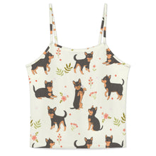 Load image into Gallery viewer, Flower Garden Black Chihuahuas Women's Cami and Shorts Pajama Set-13