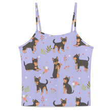 Load image into Gallery viewer, Flower Garden Black Chihuahuas Women's Cami and Shorts Pajama Set-5