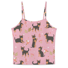 Load image into Gallery viewer, Flower Garden Black Chihuahuas Women's Cami and Shorts Pajama Set-9