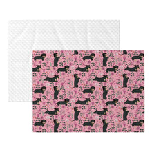 Load image into Gallery viewer, Flower Garden Black Dachshund Blanket for Dog-Pet Furniture-11