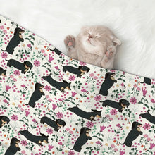 Load image into Gallery viewer, Flower Garden Black Dachshund Blanket for Dog-Pet Furniture-8