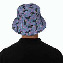 Load image into Gallery viewer, Flower Garden Black Dachshund Bucket Hat-Hats &amp; Caps-5