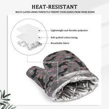 Load image into Gallery viewer, Flower Garden Black Dachshund Oven Mitts and Pot Holder Set-Kitchen Decor-Accessories,Dachshund,Dog Mom Gifts-11