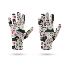 Load image into Gallery viewer, Flower Garden Black Dachshund Touch Screen Gloves-Accessories-Accessories, Dachshund, Dog Dad Gifts, Dog Mom Gifts, Gloves-9