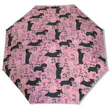 Load image into Gallery viewer, Flower Garden Black Dachshund Umbrella-Daily Accessories-6