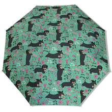 Load image into Gallery viewer, Flower Garden Black Dachshund Umbrella-Daily Accessories-16