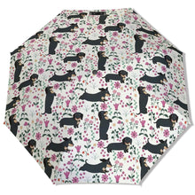 Load image into Gallery viewer, Flower Garden Black Dachshund Umbrella-Daily Accessories-11
