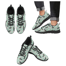 Load image into Gallery viewer, Flower Garden Black Dachshund Women&#39;s Breathable Sneakers-Footwear-Dachshund, Dog Mom Gifts, Shoes-PaleTurquoise1-US13-18