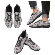 Load image into Gallery viewer, Flower Garden Black Dachshund Women&#39;s Breathable Sneakers-Footwear-Dachshund, Dog Mom Gifts, Shoes-Silver1-US13-5