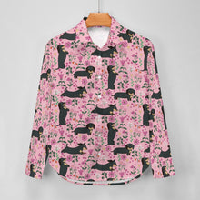 Load image into Gallery viewer, Flower Garden Black Dachshund Women&#39;s Shirt-Apparel-Apparel,Dachshund,Dog Mom Gifts,Shirt-10