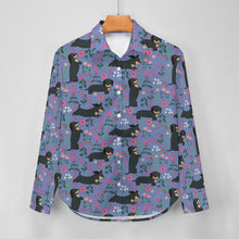 Load image into Gallery viewer, Flower Garden Black Dachshund Women&#39;s Shirt-Apparel-Apparel,Dachshund,Dog Mom Gifts,Shirt-13