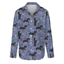 Load image into Gallery viewer, Flower Garden Black Dachshund Women&#39;s Shirt-Apparel-Apparel,Dachshund,Dog Mom Gifts,Shirt-14