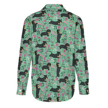 Load image into Gallery viewer, Flower Garden Black Dachshund Women&#39;s Shirt-Apparel-Apparel,Dachshund,Dog Mom Gifts,Shirt-17