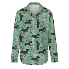 Load image into Gallery viewer, Flower Garden Black Dachshund Women&#39;s Shirt-Apparel-Apparel,Dachshund,Dog Mom Gifts,Shirt-18