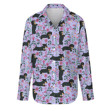 Load image into Gallery viewer, Flower Garden Black Dachshund Women&#39;s Shirt-Apparel-Apparel,Dachshund,Dog Mom Gifts,Shirt-20