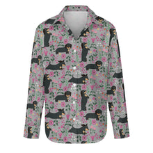 Load image into Gallery viewer, Flower Garden Black Dachshund Women&#39;s Shirt-Apparel-Apparel,Dachshund,Dog Mom Gifts,Shirt-23