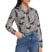 Load image into Gallery viewer, Flower Garden Black Dachshund Women&#39;s Shirt-Apparel-Apparel,Dachshund,Dog Mom Gifts,Shirt-25
