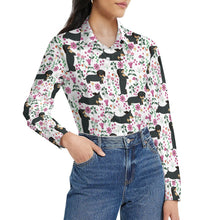 Load image into Gallery viewer, Flower Garden Black Dachshund Women&#39;s Shirt-Apparel-Apparel,Dachshund,Dog Mom Gifts,Shirt-26