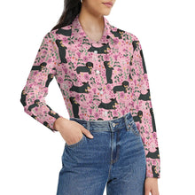 Load image into Gallery viewer, Flower Garden Black Dachshund Women&#39;s Shirt-Apparel-Apparel,Dachshund,Dog Mom Gifts,Shirt-27