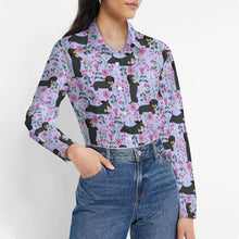 Load image into Gallery viewer, Flower Garden Black Dachshund Women&#39;s Shirt-Apparel-Apparel,Dachshund,Dog Mom Gifts,Shirt-5