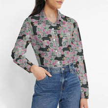 Load image into Gallery viewer, Flower Garden Black Dachshund Women&#39;s Shirt-Apparel-Apparel,Dachshund,Dog Mom Gifts,Shirt-6