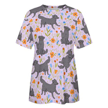 Load image into Gallery viewer, Flower Garden Black Labradors All Over Print Women&#39;s Cotton T-Shirt-12