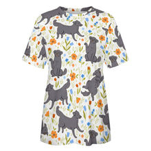 Load image into Gallery viewer, Flower Garden Black Labradors All Over Print Women&#39;s Cotton T-Shirt-2