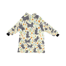 Load image into Gallery viewer, Flower Garden Black Labradors Blanket Hoodie for Women - 5 Colors-Apparel-Apparel, Black Labrador, Blankets, Hoodie, Labrador-Ivory-ONE SIZE-9