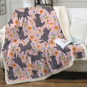 Flower Garden Black Labradors Soft Warm Fleece Blanket-Blanket-Black Labrador, Blankets, Home Decor, Labrador-14