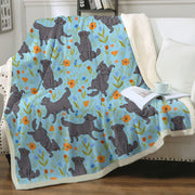Flower Garden Black Labradors Soft Warm Fleece Blanket-Blanket-Black Labrador, Blankets, Home Decor, Labrador-15