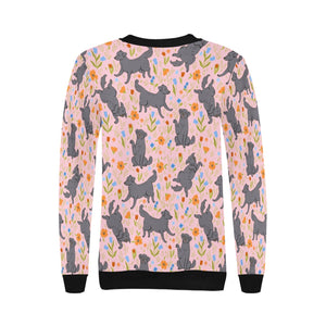 Flower Garden Black Labs Women's Sweatshirt - 5 Colors-Apparel-Apparel, Black Labrador, Labrador, Shirt, Sweatshirt, T Shirt-10