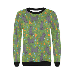 Flower Garden Black Labs Women's Sweatshirt - 5 Colors-Apparel-Apparel, Black Labrador, Labrador, Shirt, Sweatshirt, T Shirt-11