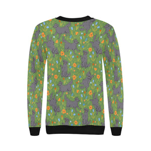 Flower Garden Black Labs Women's Sweatshirt - 5 Colors-Apparel-Apparel, Black Labrador, Labrador, Shirt, Sweatshirt, T Shirt-12