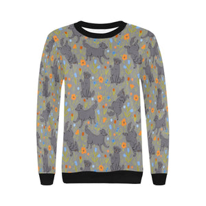 Flower Garden Black Labs Women's Sweatshirt - 5 Colors-Apparel-Apparel, Black Labrador, Labrador, Shirt, Sweatshirt, T Shirt-15