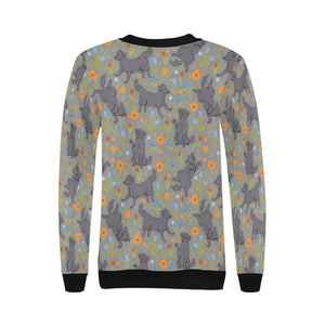 Flower Garden Black Labs Women's Sweatshirt - 5 Colors-Apparel-Apparel, Black Labrador, Labrador, Shirt, Sweatshirt, T Shirt-16