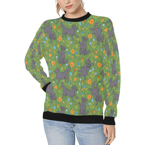 Flower Garden Black Labs Women's Sweatshirt - 5 Colors-Apparel-Apparel, Black Labrador, Labrador, Shirt, Sweatshirt, T Shirt-Green-S-3