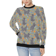 Load image into Gallery viewer, Flower Garden Black Labs Women&#39;s Sweatshirt - 5 Colors-Apparel-Apparel, Black Labrador, Labrador, Shirt, Sweatshirt, T Shirt-Gray-S-5