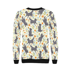 Flower Garden Black Labs Women's Sweatshirt - 5 Colors-Apparel-Apparel, Black Labrador, Labrador, Shirt, Sweatshirt, T Shirt-8