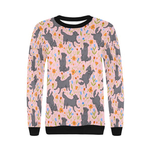 Flower Garden Black Labs Women's Sweatshirt - 5 Colors-Apparel-Apparel, Black Labrador, Labrador, Shirt, Sweatshirt, T Shirt-9